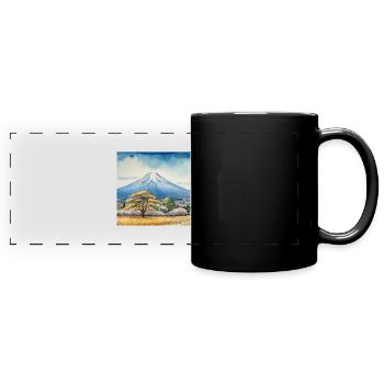 Spring view of Fuji - Full Colour Panoramic Mug - black - Front