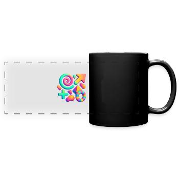 Neon Dreams – Explosion de formes abstraites en 3D - Mug panoramique uni - noir - Devant