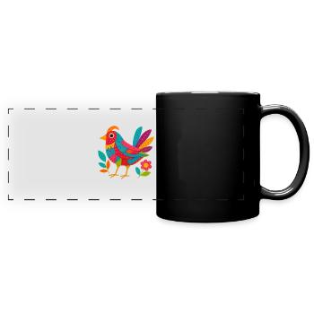 Patchwing – L’oiseau à plumes en tissu - Mug panoramique uni - noir - Devant