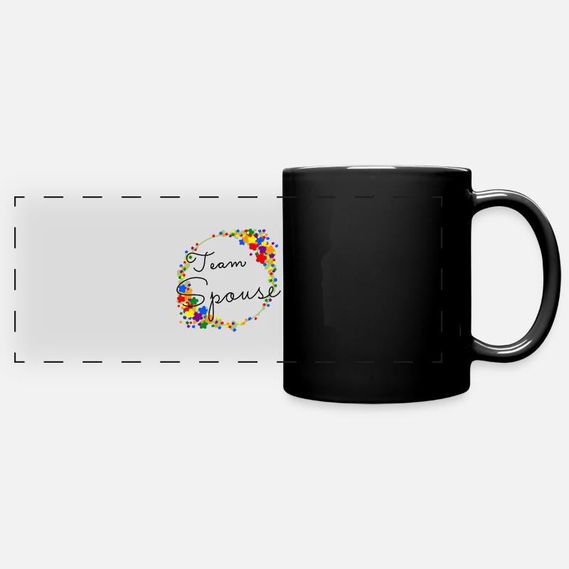 Équipe Conjoint / Équipe Fiancée Pride Queer - Mug panoramique uni - noir