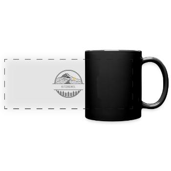 Minimalistisches Kitzbühel-Logo - Panorama-Tasse farbig - Schwarz - Vorne
