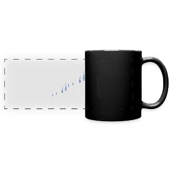 blue water drops line water - Full Colour Panoramic Mug - black - Front