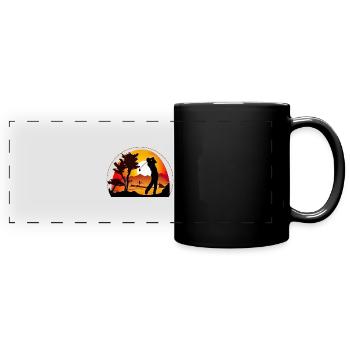 Profi-Golfer nimmt an Turnieren teil - Panorama-Tasse farbig - Schwarz - Vorne