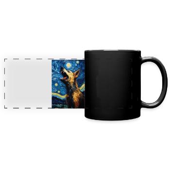 Schäferhund - Panorama-Tasse farbig - Schwarz - Vorne