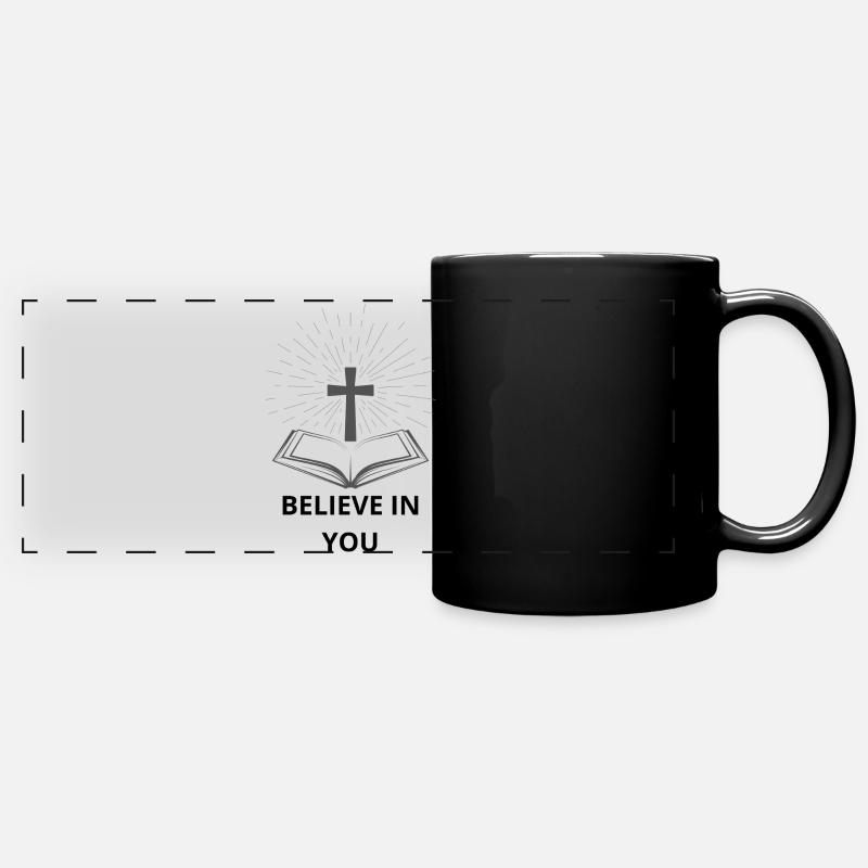 Cross and Bright Book - Full Colour Panoramic Mug - black