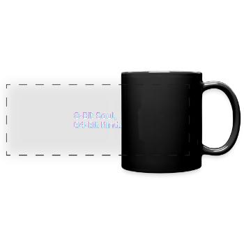8 Bit Soul, 64 bit heart - Full Colour Panoramic Mug - black - Front