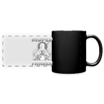 Moped Fahrer - Panorama-Tasse farbig - Schwarz - Vorne