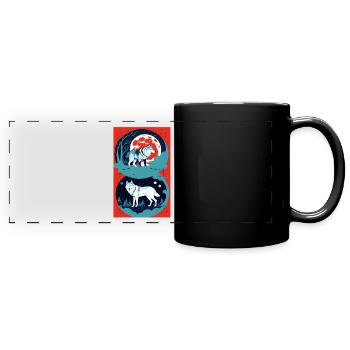 Wolf and mystery - Full Colour Panoramic Mug - black - Front