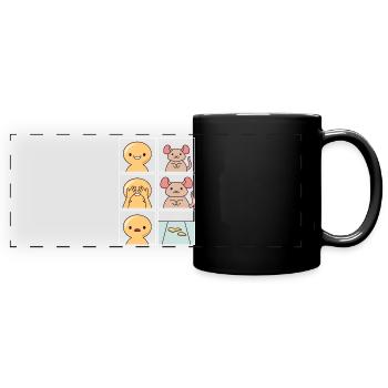 Rat Pee Design für Rattenhalter - Panorama-Tasse farbig - Schwarz - Vorne