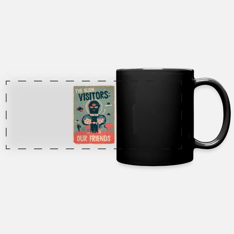 The alien visitors - Mug panoramique uni - noir