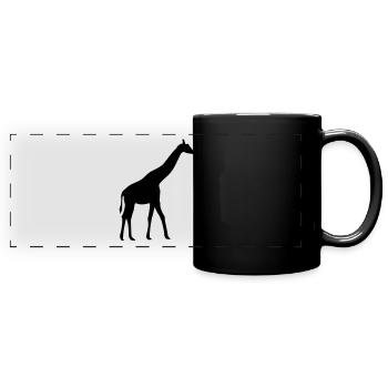 Giraffe - Panorama-Tasse farbig - Schwarz - Vorne