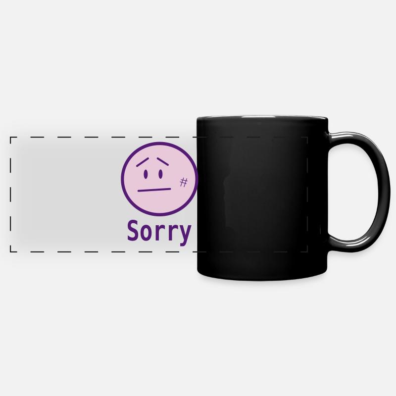 sorry - Panorama-Tasse farbig - Schwarz