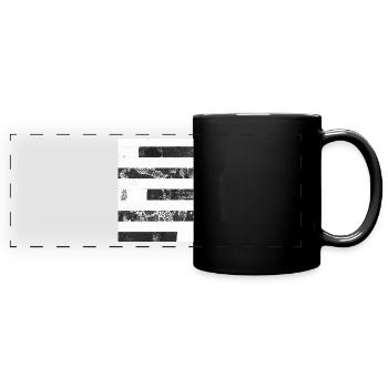 Stripes black white - Full Colour Panoramic Mug - black - Front