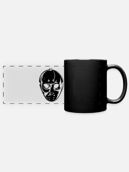 Masque de hockey - Mug panoramique uni - noir
