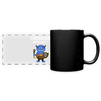 Endgegner im Rollenspiel gefälligst - T Shirt - Panorama-Tasse farbig - Schwarz - Vorne