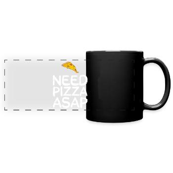 #Pizza - Full Colour Panoramic Mug - black - Front