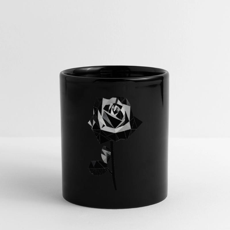 Polygone rose noire Mug panoramique uni