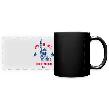 Lady Liberty Shirt - Full Colour Panoramic Mug - black - Front