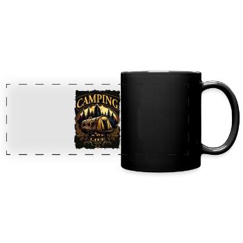 Camping Life - Panorama-Tasse farbig - Schwarz - Vorne