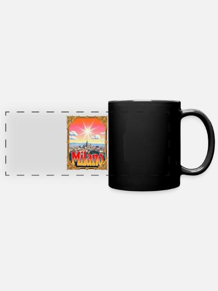 Milano Retroglow– Stadbild - Panorama-Tasse farbig - Schwarz