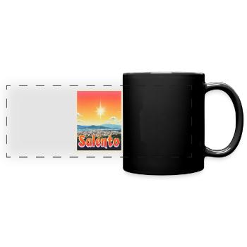 Retroglow Salento – Italie Cityscape Design - Mug panoramique uni - noir - Devant