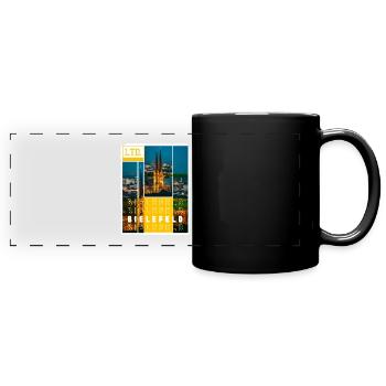 Bielefeld Deutschland Stadt Skyline Heimat Liebe - Panorama-Tasse farbig - Schwarz - Vorne