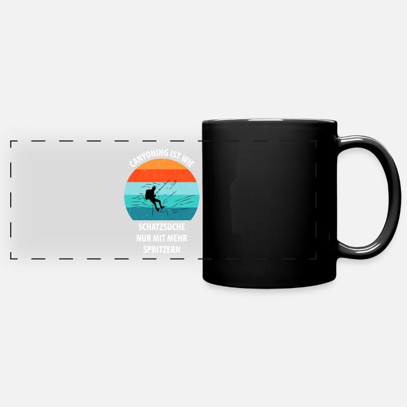 Canyoning Mountaineering Climbing Hiking Mountains - Full Colour Panoramic Mug - black