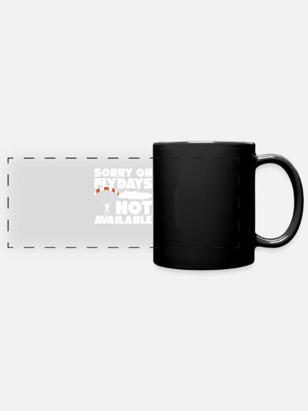 Fallschirm - Panorama-Tasse farbig - Schwarz