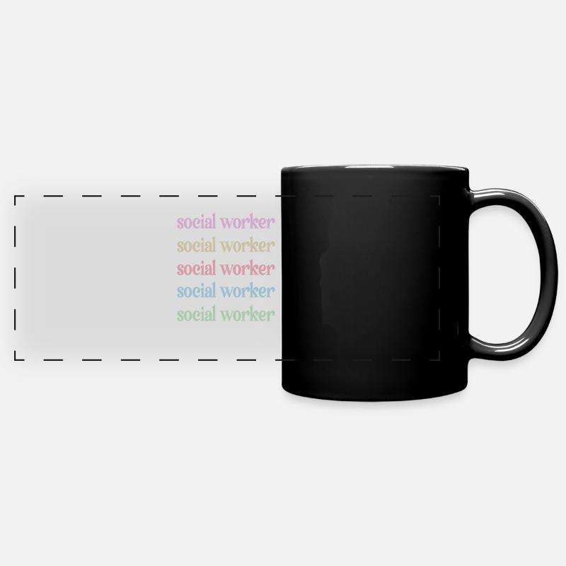 Social Workers Social Work Streetworker Team - Full Colour Panoramic Mug - black