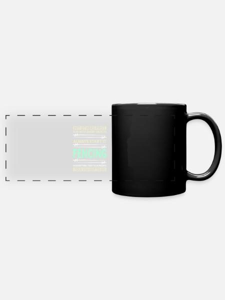 Funny Fencing Saying Fencer - Panorama-Tasse farbig - Schwarz