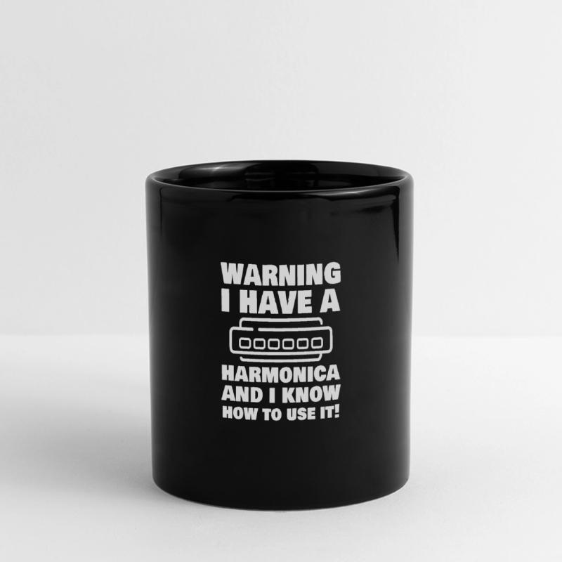 I Have A Harmonica Funny Harmonica Player Panorama-Tasse farbig