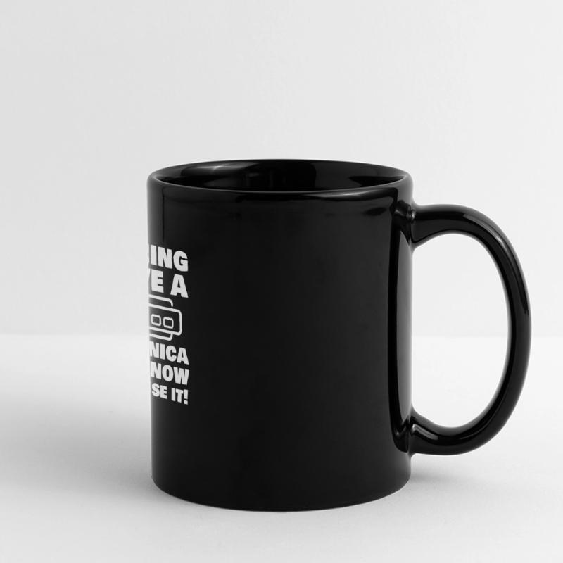 I Have A Harmonica Funny Harmonica Player Panorama-Tasse farbig