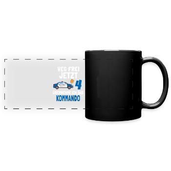 Kindergeburtstag Polizist 4 Jahre Kinder Polizei - Panorama-Tasse farbig - Schwarz - Vorne