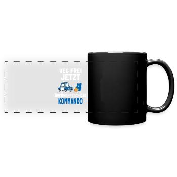 Kindergeburtstag Polizist 4 Jahre Kinder Polizei - Panorama-Tasse farbig - Schwarz - Vorne