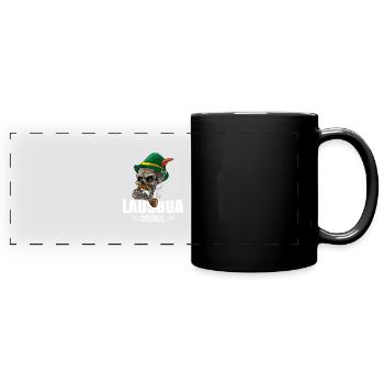 Lausbua Lederhosen - Panorama-Tasse farbig - Schwarz - Vorne