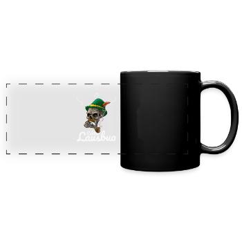 Lausbua Lederhosen - Panorama-Tasse farbig - Schwarz - Vorne