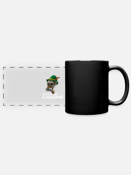 Lausbua Lederhosen - Panorama-Tasse farbig - Schwarz