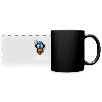 Lausbua Lederhosen - Panorama-Tasse farbig - Schwarz - Vorne