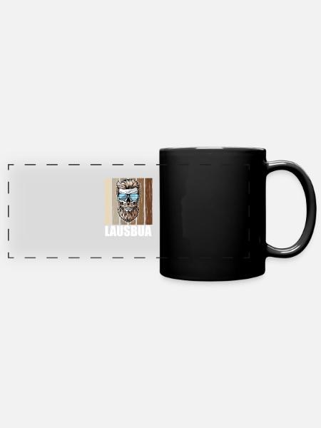 Lausbua Lederhosen - Panorama-Tasse farbig - Schwarz