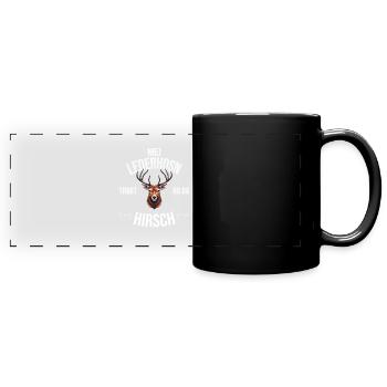Trachten Bayrischer Dialekt Hirsch - Panorama-Tasse farbig - Schwarz - Vorne