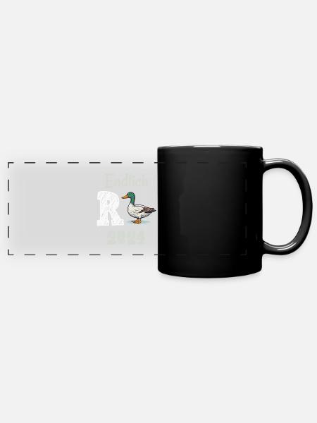 Rente 2024 mit Ente Rentner Ruhestand | R Ente - Panorama-Tasse farbig - Schwarz