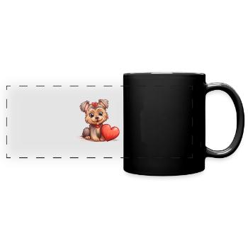 Yorkie Yorkshire Terrier Hundeliebhaber - Panorama-Tasse farbig - Schwarz - Vorne