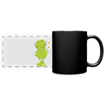 Grenouille aux fleurs - Mug panoramique uni - noir - Devant