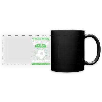 Fußballtrainer Trainer Fußball Sport - Panorama-Tasse farbig - Schwarz - Vorne