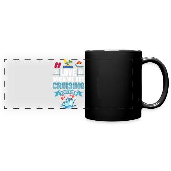 Kreuzfahrtschiff Reise Kreuzfahrt Kreuzfahrtreise - Panorama-Tasse farbig - Schwarz - Vorne