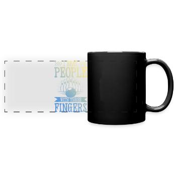 Bowling lustiger spruch - Panorama-Tasse farbig - Schwarz - Vorne