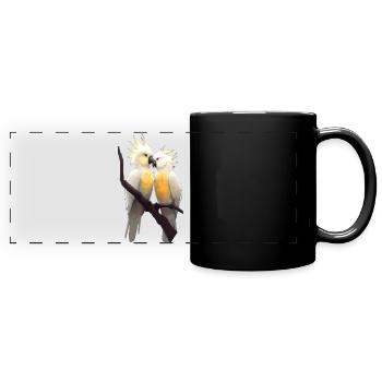 Pair of parrots - Full Colour Panoramic Mug - black - Front