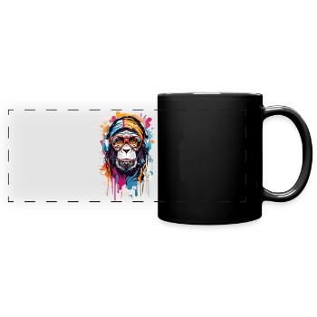 Coole Affe - Panorama-Tasse farbig - Schwarz - Vorne