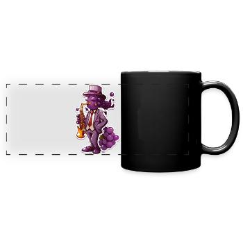 Trauben-Marmelade - Panorama-Tasse farbig - Schwarz - Vorne