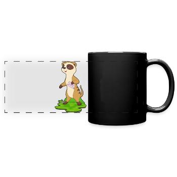 Erdmännchen Brief - Panorama-Tasse farbig - Schwarz - Vorne